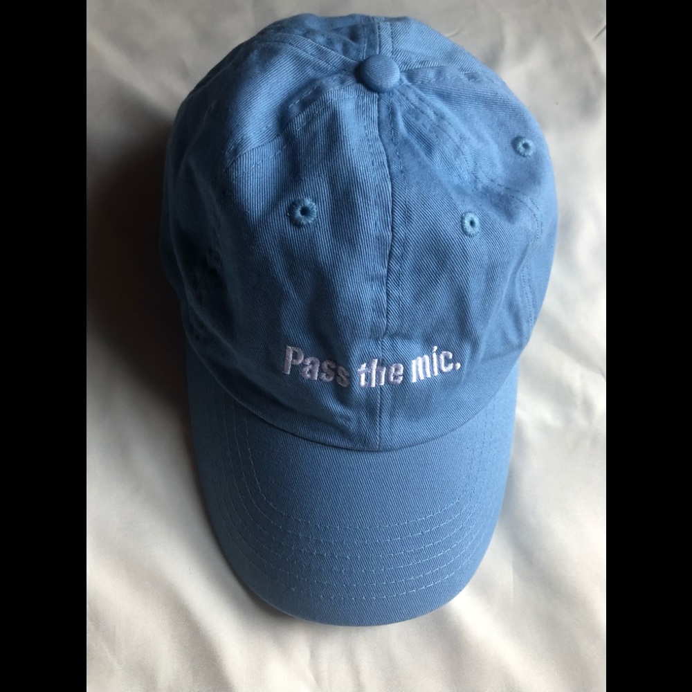 ❤️Light Sky Blue Pass the Mic Baseball Cap Unisex 100% Cotton